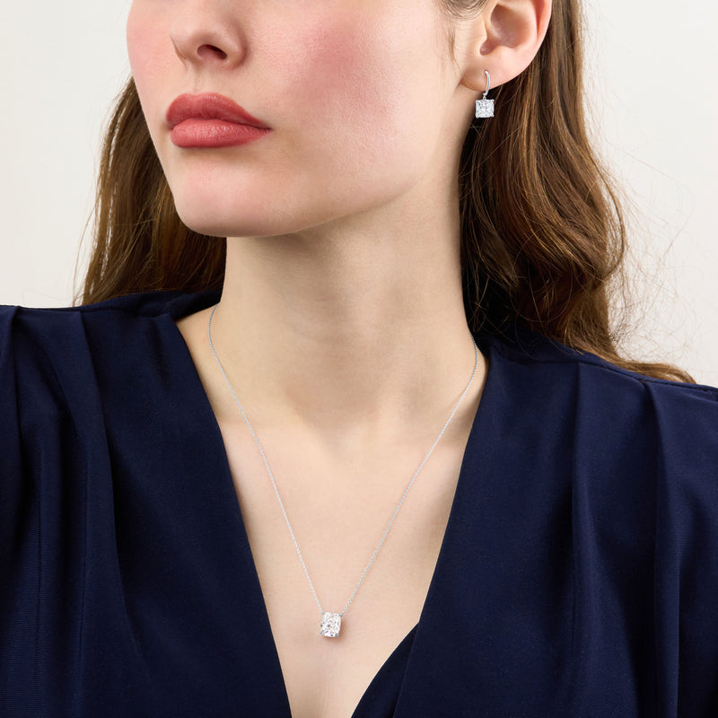 3.02ct Cushion Cut Diamond Superfine Solitaire Pendant