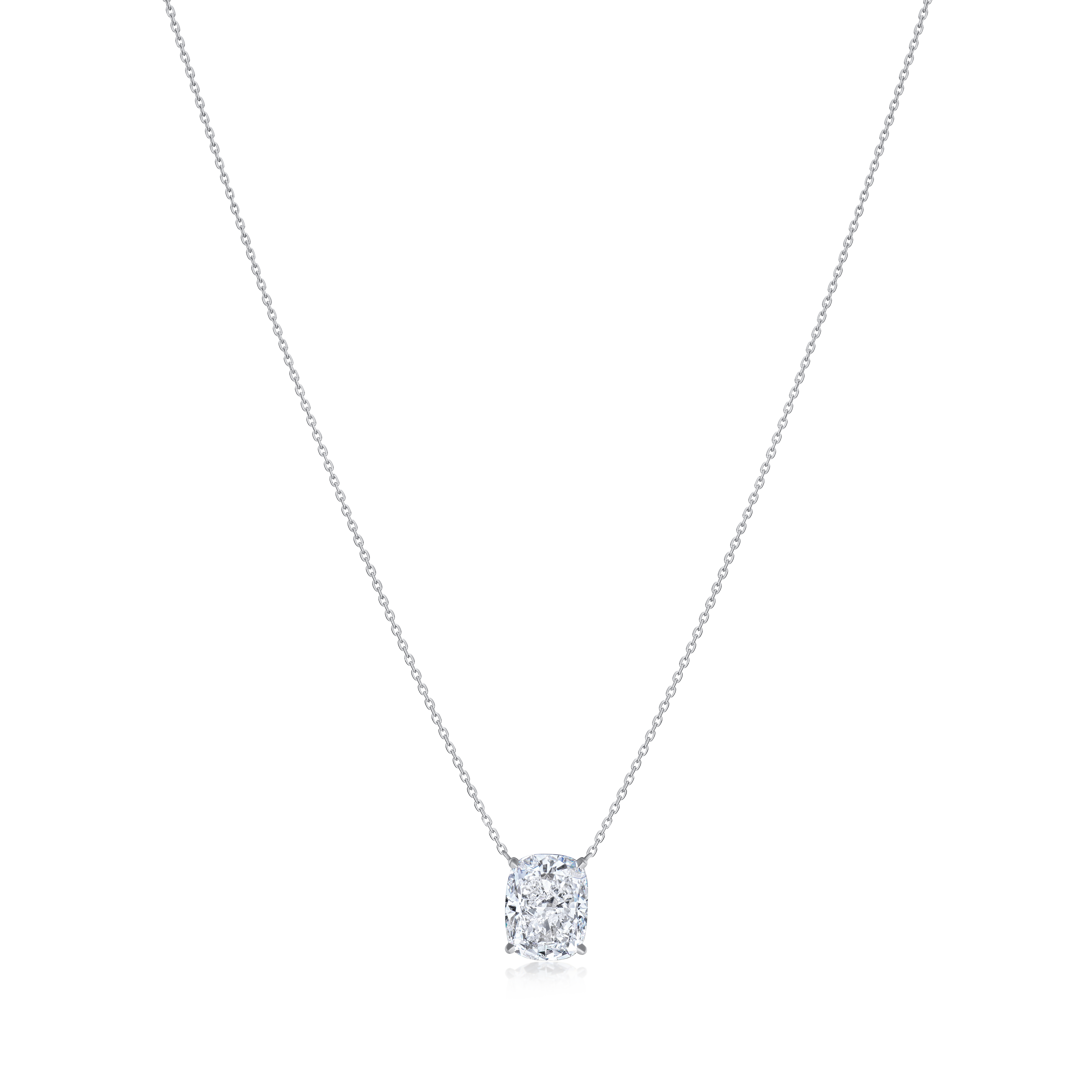 3.02ct Cushion Cut Diamond Superfine Solitaire Pendant