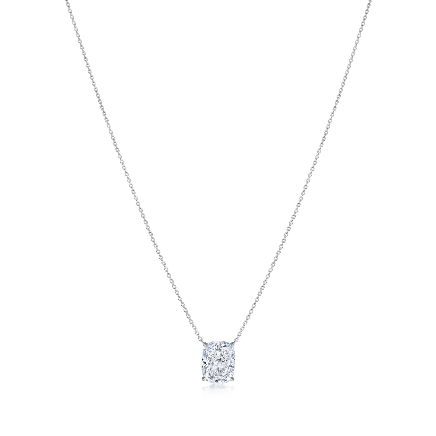 3.02ct Cushion Cut Diamond Superfine Solitaire Pendant