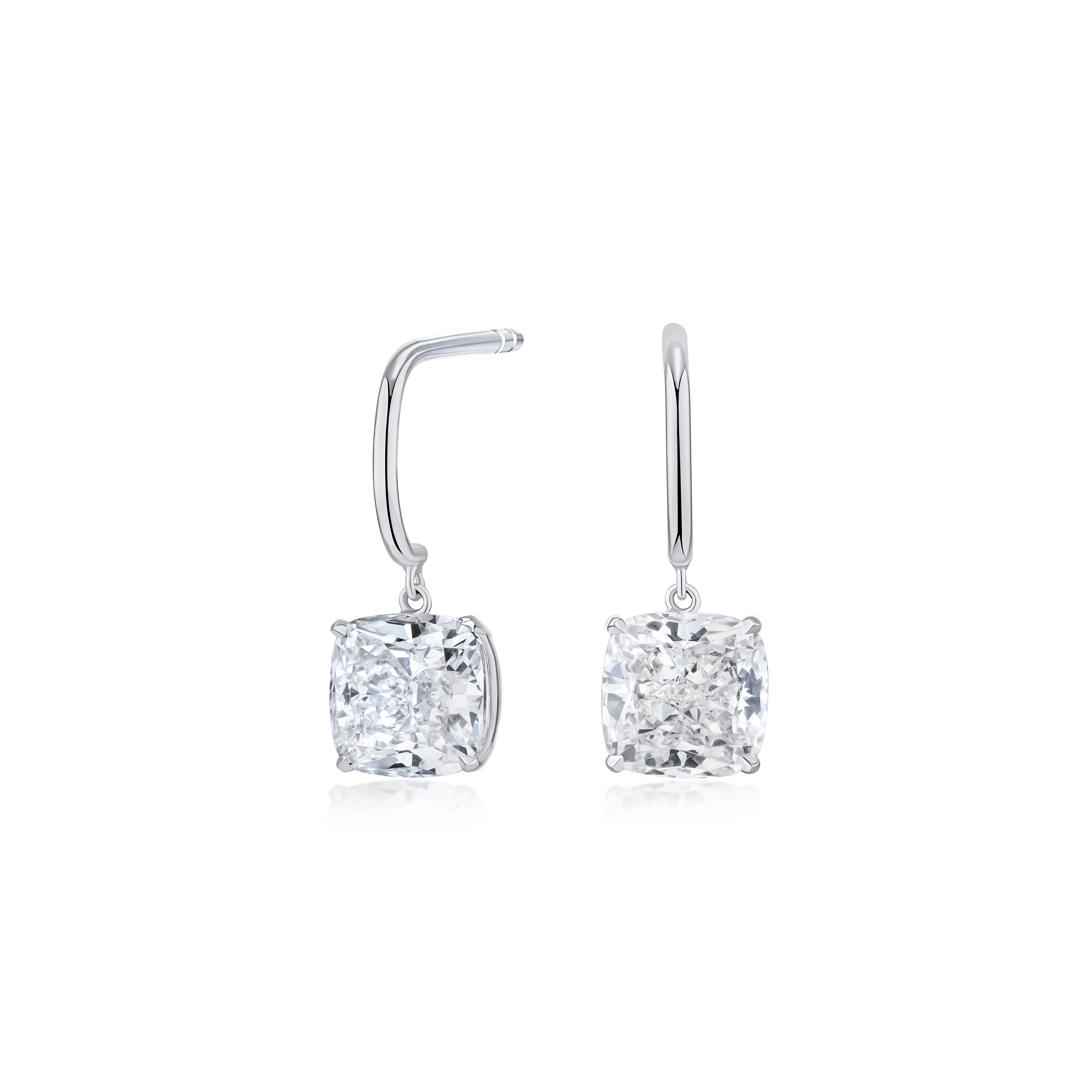 3.02ct Cushion Cut Diamond Drop Earrings