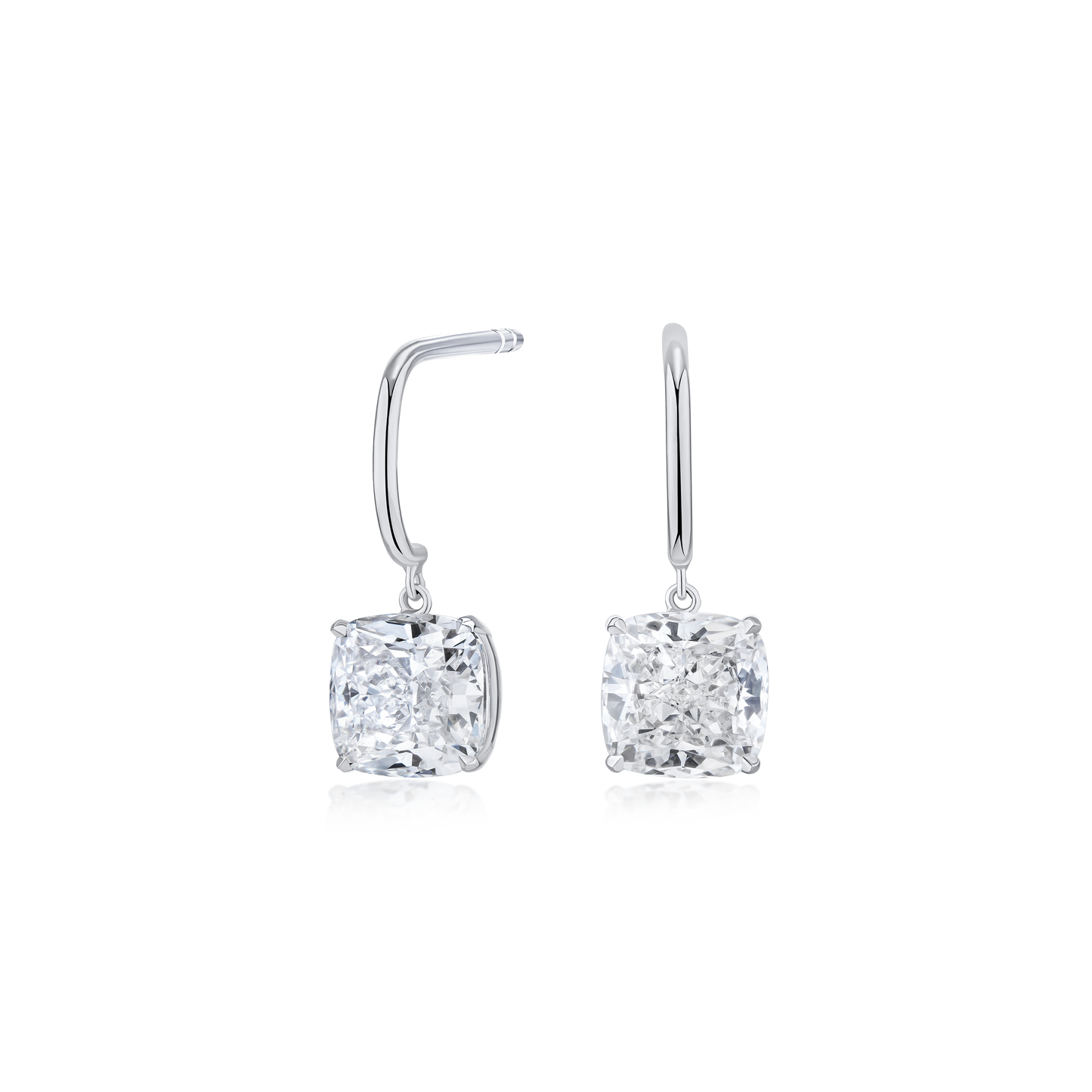 3.02ct Cushion Cut Diamond Drop Earrings