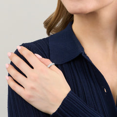 Skyline Collection Full Diamond Set Platinum Twist Ring 4.5mm