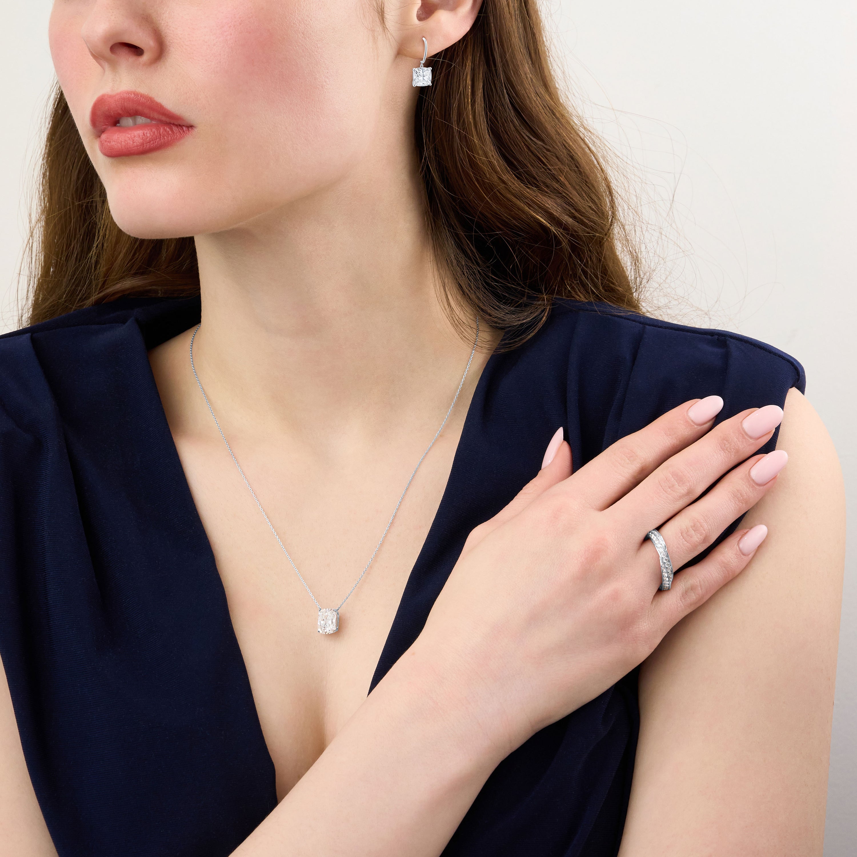 Skyline Collection Full Diamond Set Platinum Twist Ring 4.5mm