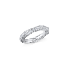 Skyline Collection Full Diamond Set Platinum Twist Ring 4.5mm