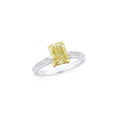 2.15ct Radiant Cut Yellow Diamond Solitaire Ring
