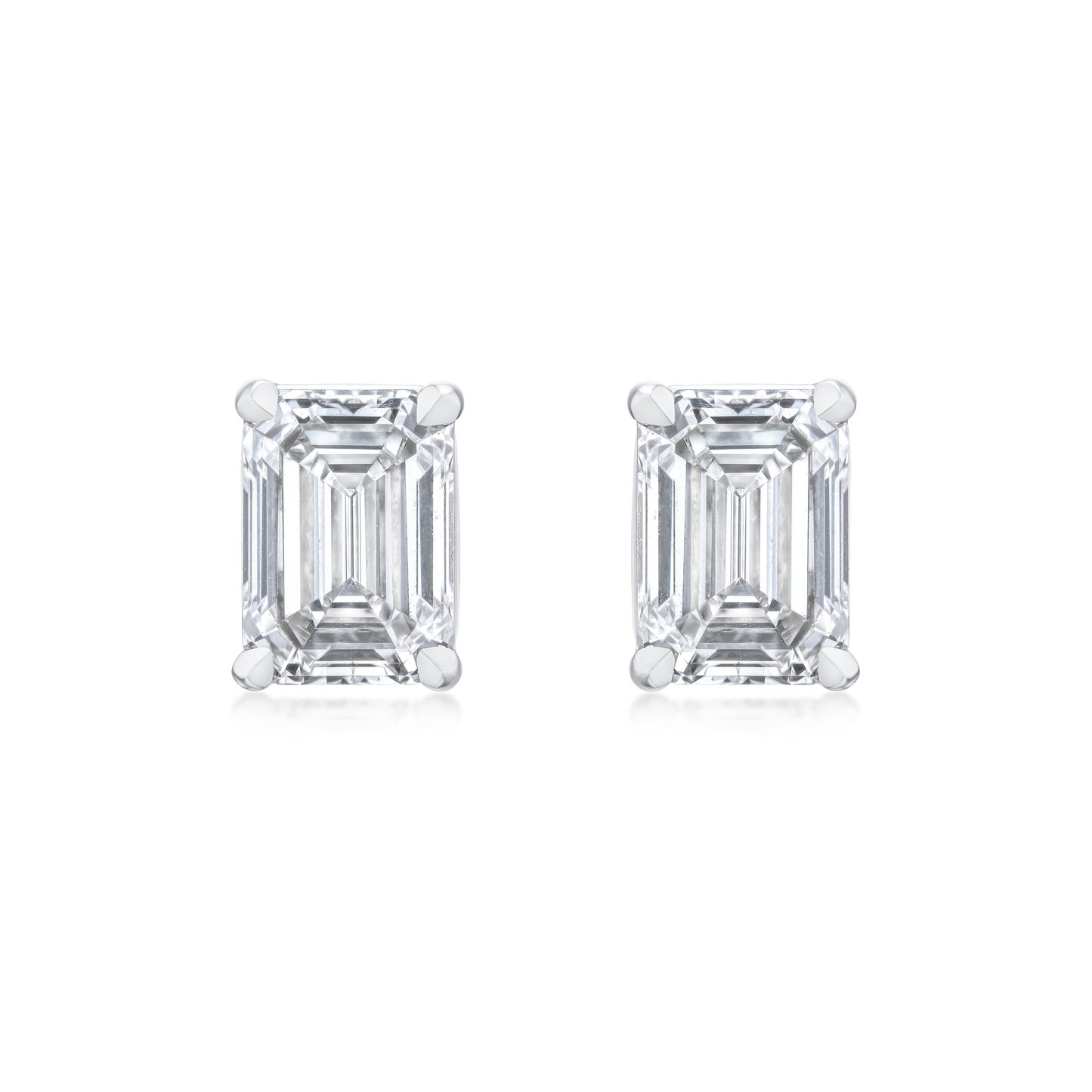 1.01ct Emerald Cut Diamond Stud Earrings