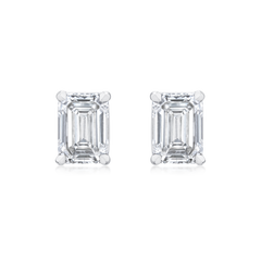 1.01ct Emerald Cut Diamond Stud Earrings