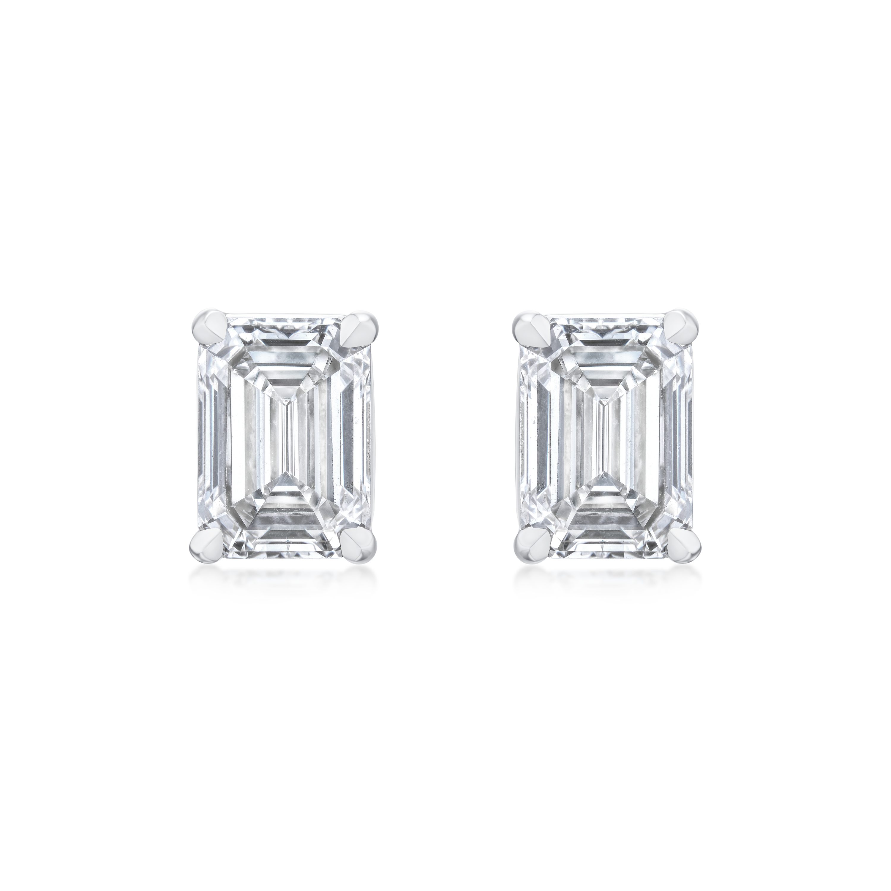 1.01ct Emerald Cut Diamond Stud Earrings