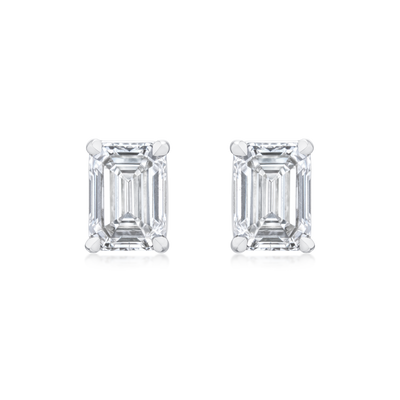 1.01ct Emerald Cut Diamond Stud Earrings