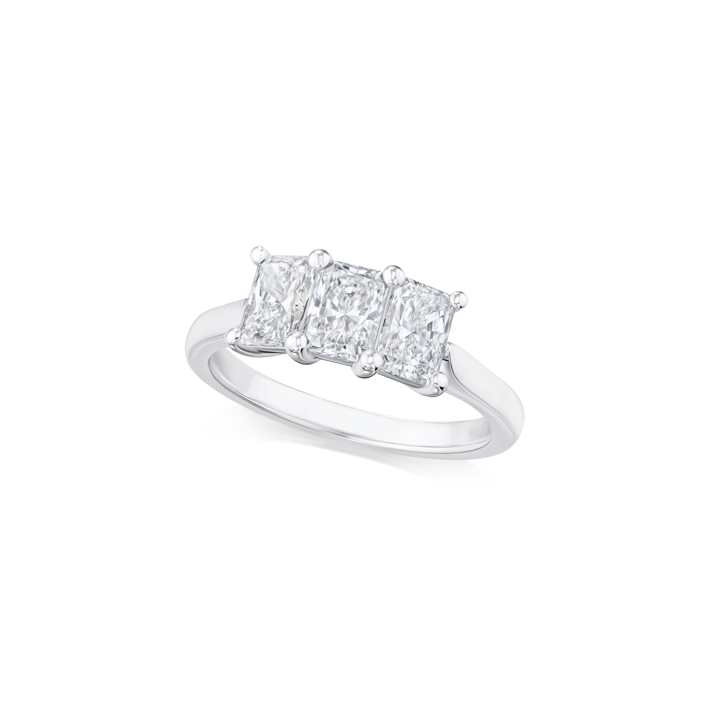 1.54ct Radiant Cut Diamond Three Stone Ring