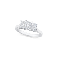 1.54ct Radiant Cut Diamond Three Stone Ring