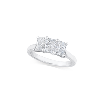 1.54ct Radiant Cut Diamond Three Stone Ring