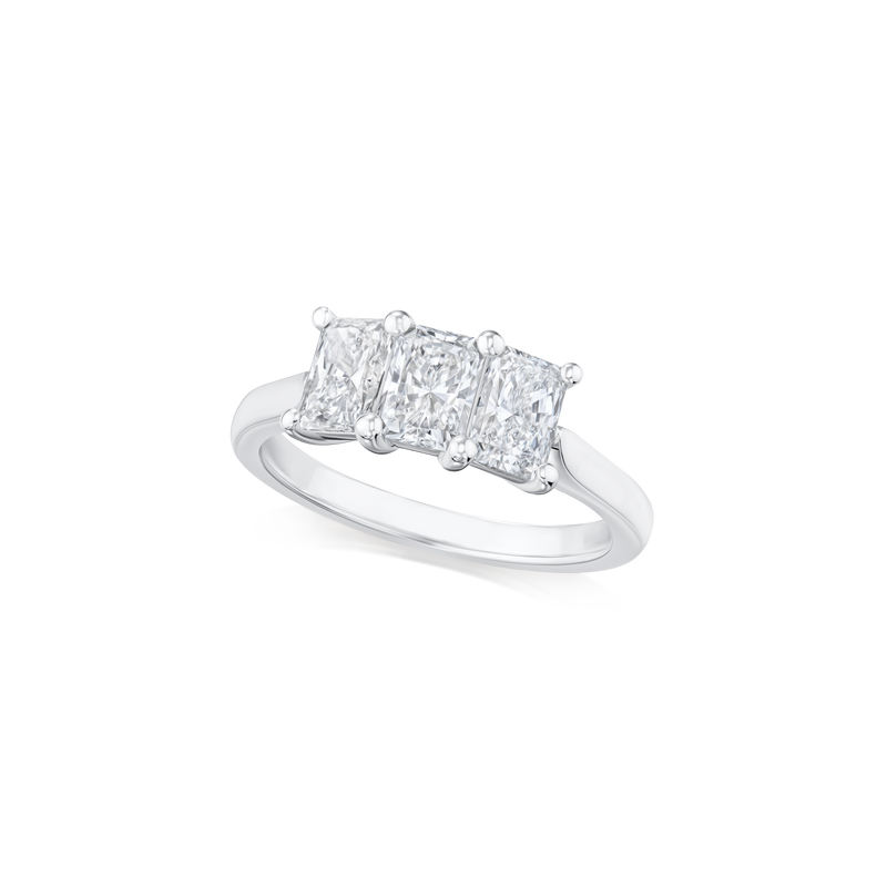 1.54ct Radiant Cut Diamond Three Stone Ring