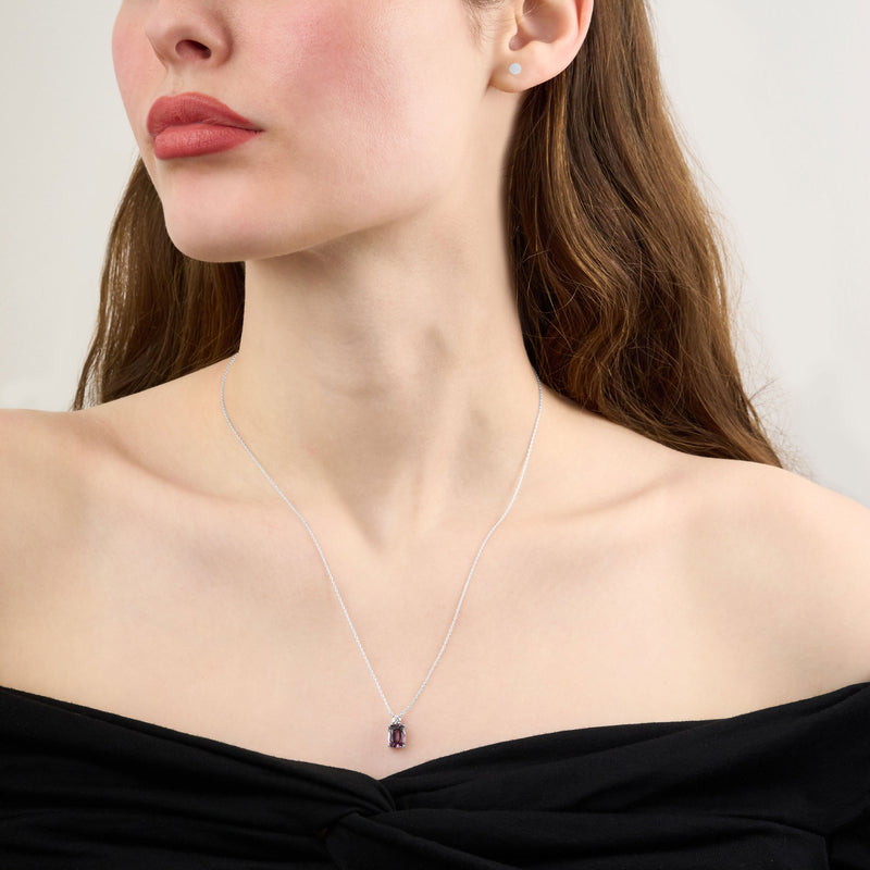 1.74ct Purple Spinel and Diamond Pendant