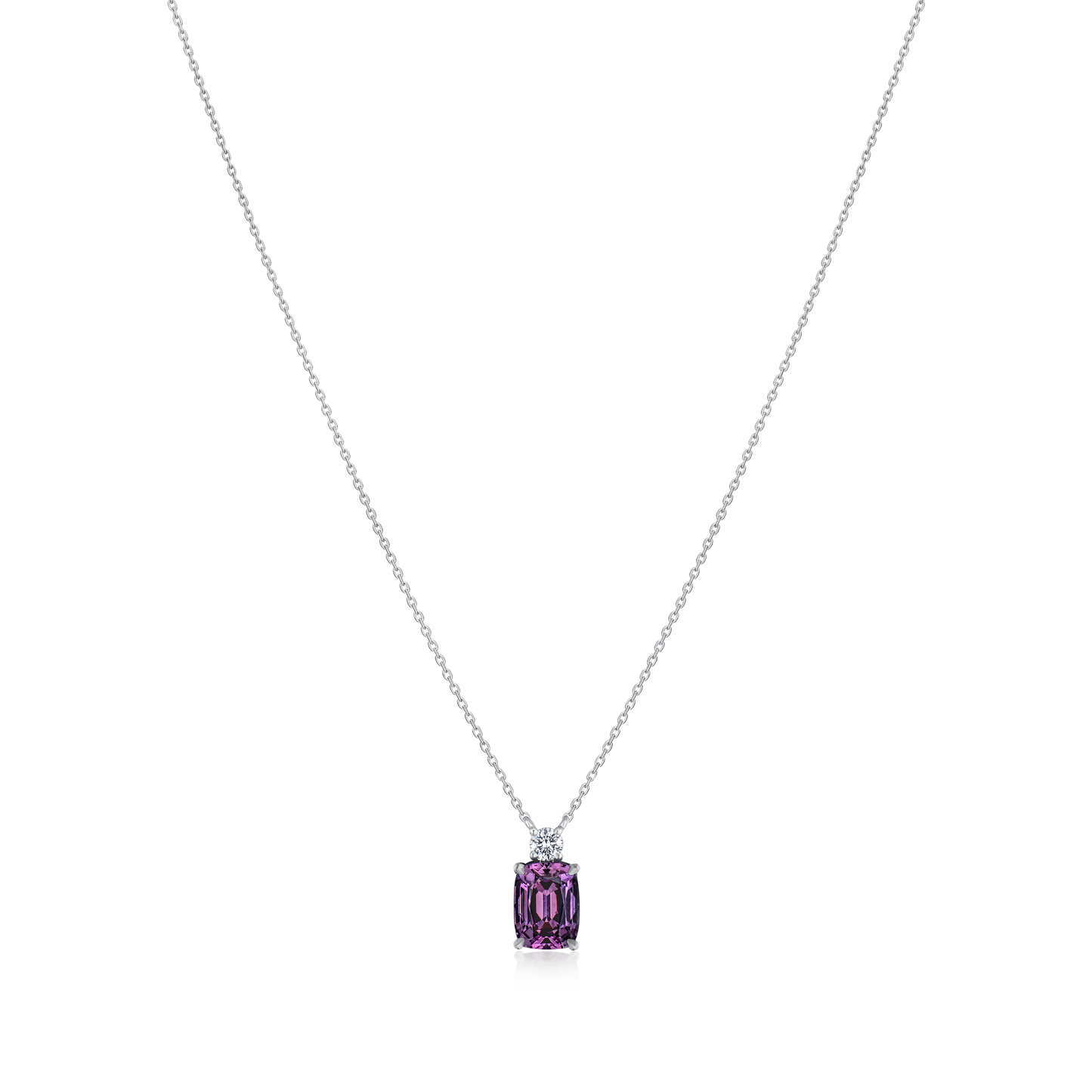 1.74ct Purple Spinel and Diamond Pendant