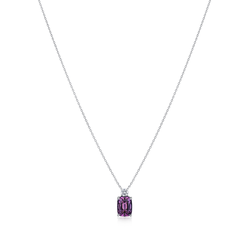 1.74ct Purple Spinel and Diamond Pendant