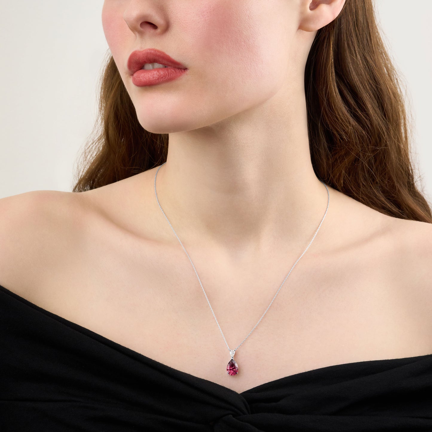 2.53ct Optics-Cut Pink Tourmaline and Diamond Pendant