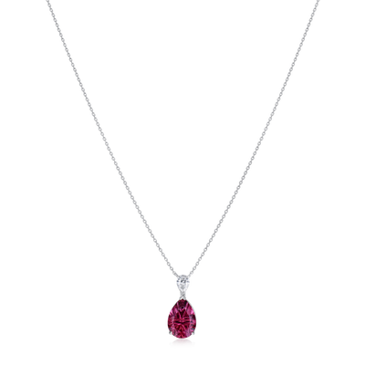 2.53ct Optics-Cut Pink Tourmaline and Diamond Pendant