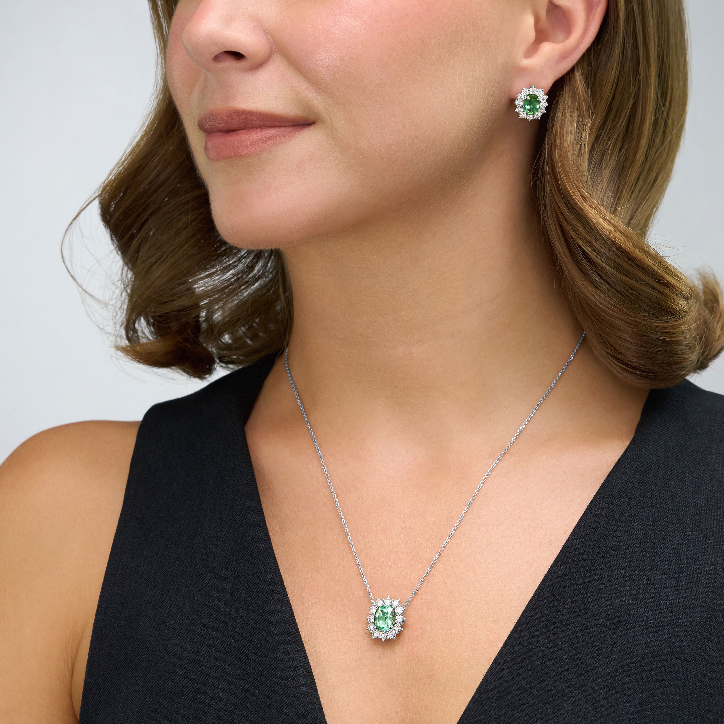 Tourmaline and Diamond Ravello Cluster Earrings