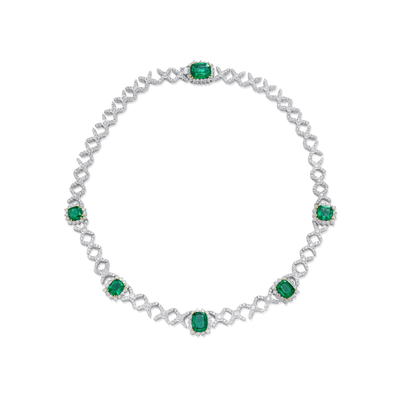 Emerald and Diamond Necklet