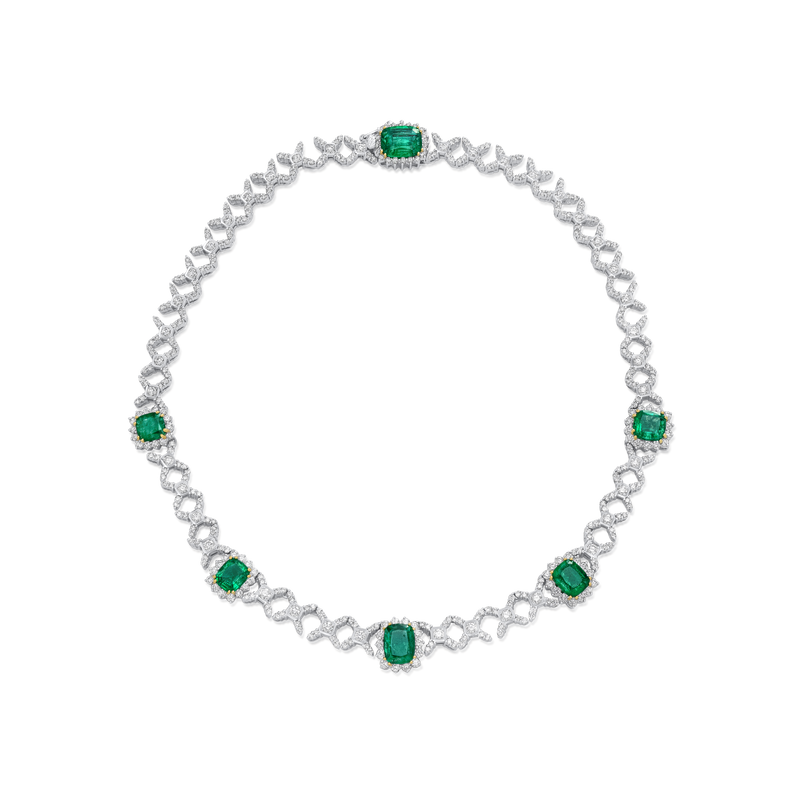 Emerald and Diamond Necklet