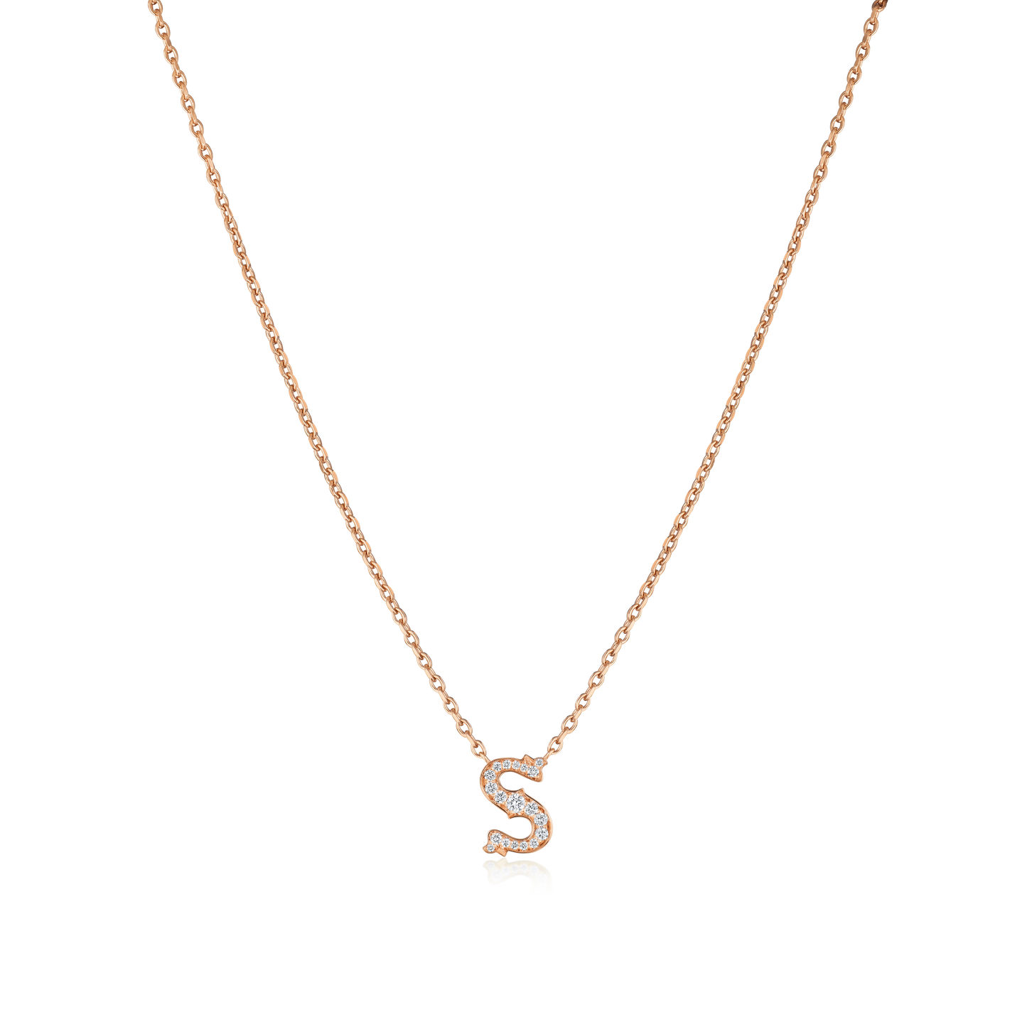 Mini Heirlooms 18ct Rose Gold Diamond Set Initial Pendant