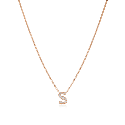 Mini Heirlooms 18ct Rose Gold Diamond Set Initial Pendant