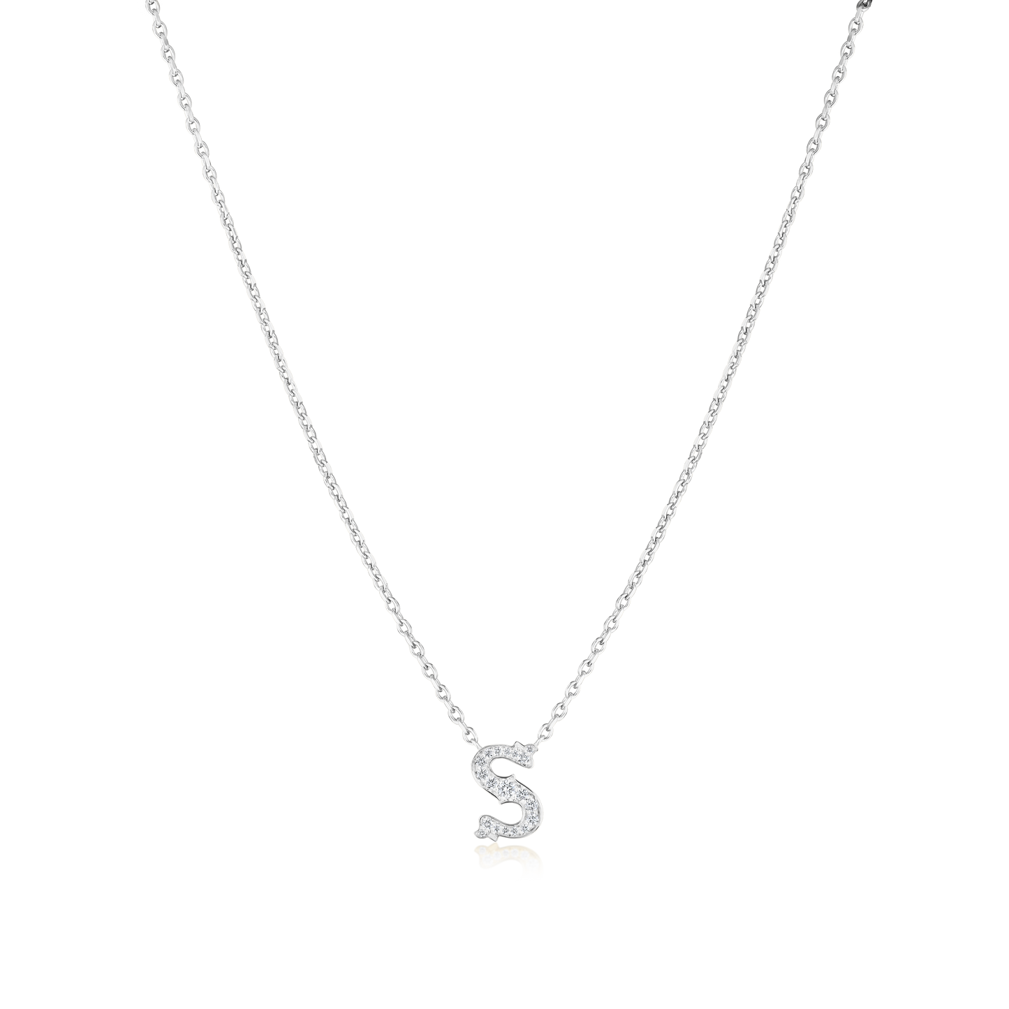 Mini Heirlooms Platinum Diamond Set Initial Pendant