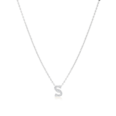 Mini Heirlooms Platinum Diamond Set Initial Pendant