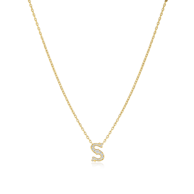 Mini Heirlooms 18ct Yellow Gold Diamond Set Initial Pendant