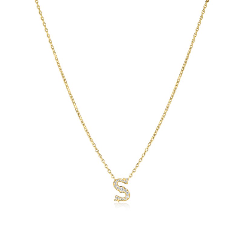 Mini Heirlooms 18ct Yellow Gold Diamond Set Initial Pendant