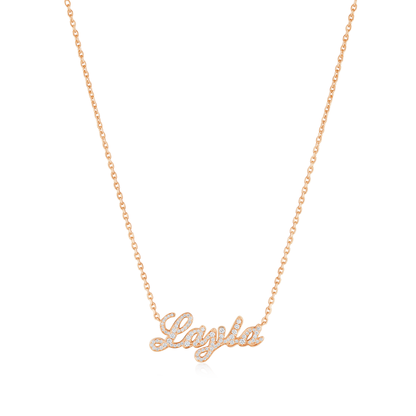 Mini Heirlooms 18ct Rose Gold Diamond Set Name Pendant