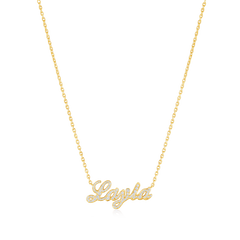Mini Heirlooms 18ct Yellow Gold Diamond Set Name Pendant