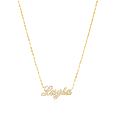 Mini Heirlooms 18ct Yellow Gold Diamond Set Name Pendant