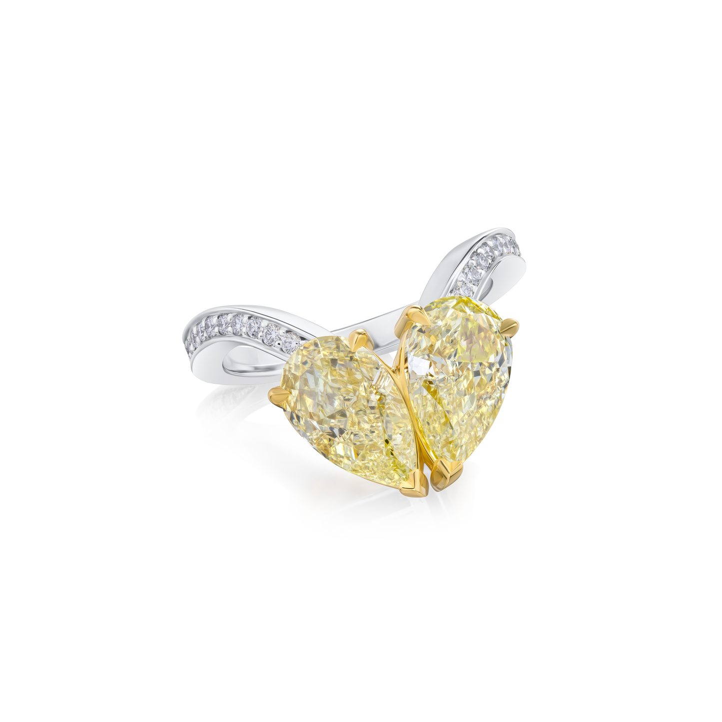 4.04ct Yellow Diamond Two Stone Ring