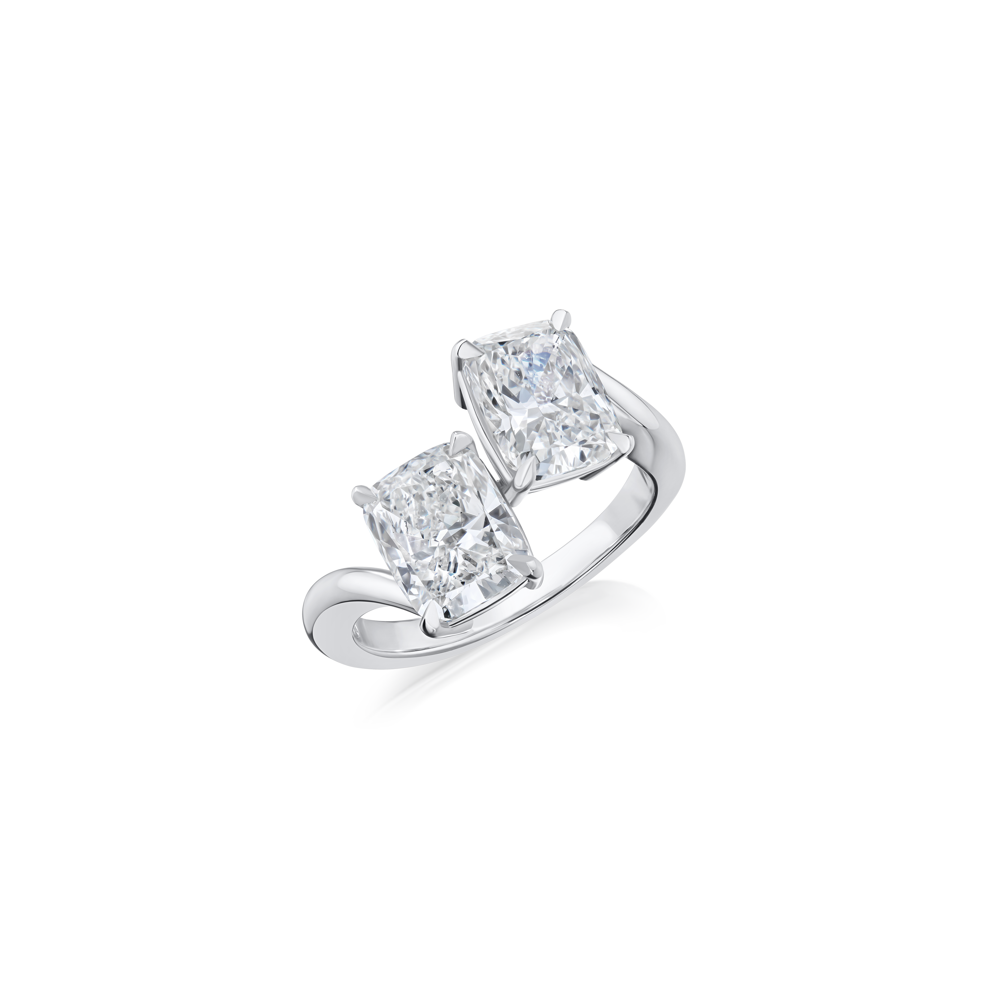 4.10ct Cushion Cut Diamond 'Toi et Moi' Ring