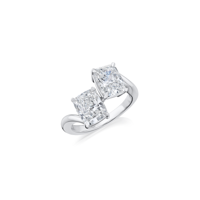 4.10ct Cushion Cut Diamond 'Toi et Moi' Ring