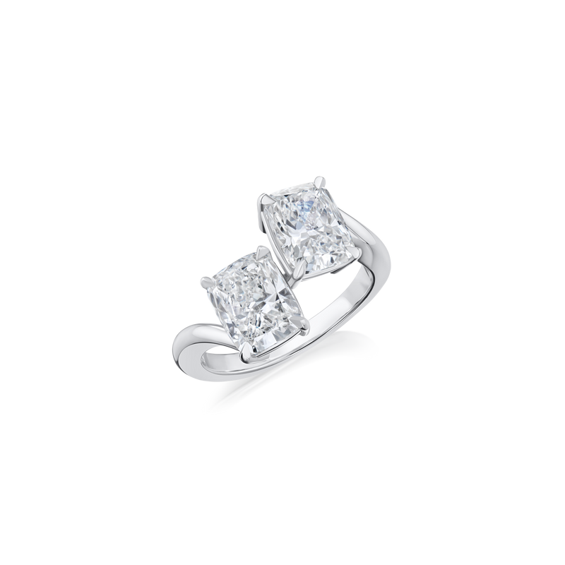 4.10ct Cushion Cut Diamond 'Toi et Moi' Ring