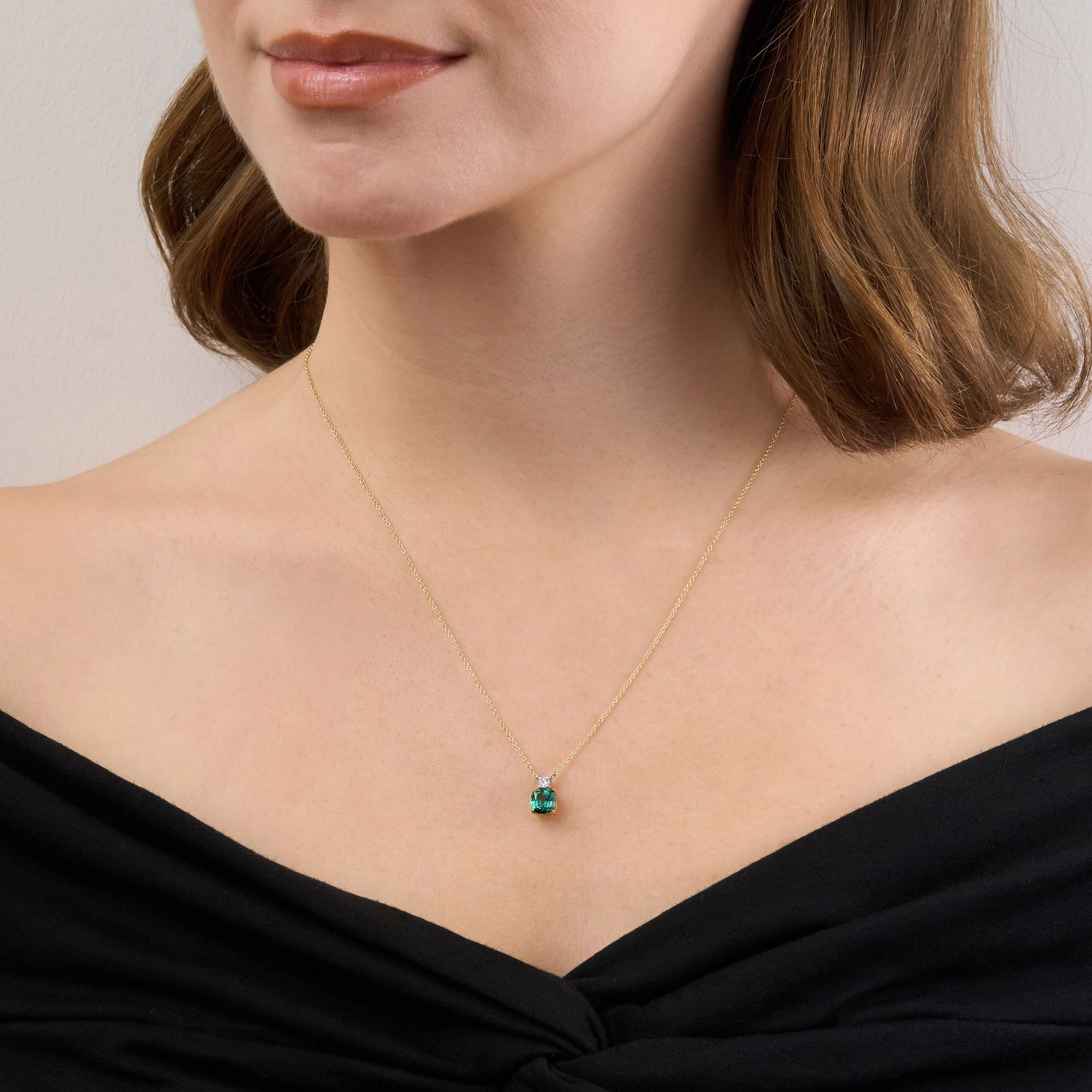 1.20ct Lagoon Tourmaline and Diamond Pendant