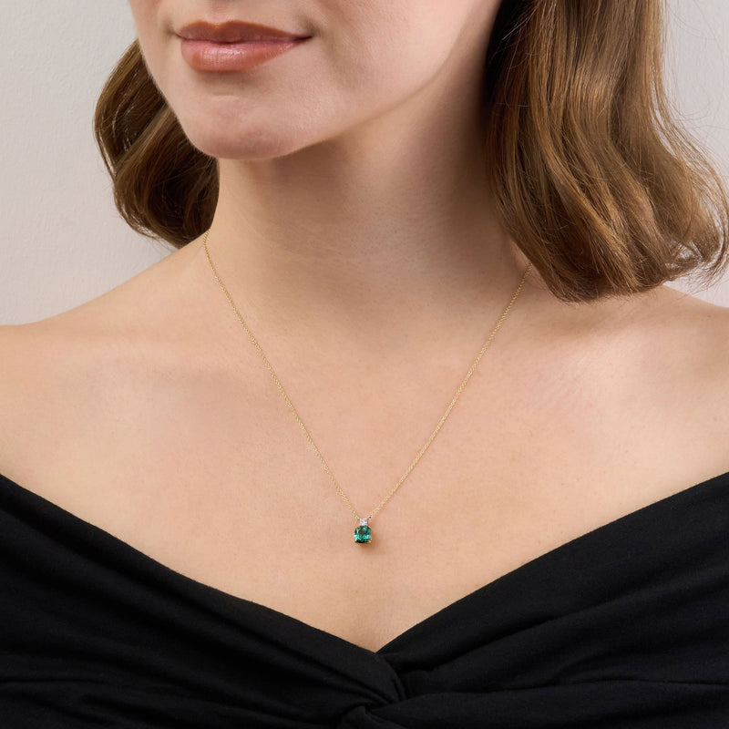 1.20ct Lagoon Tourmaline and Diamond Pendant