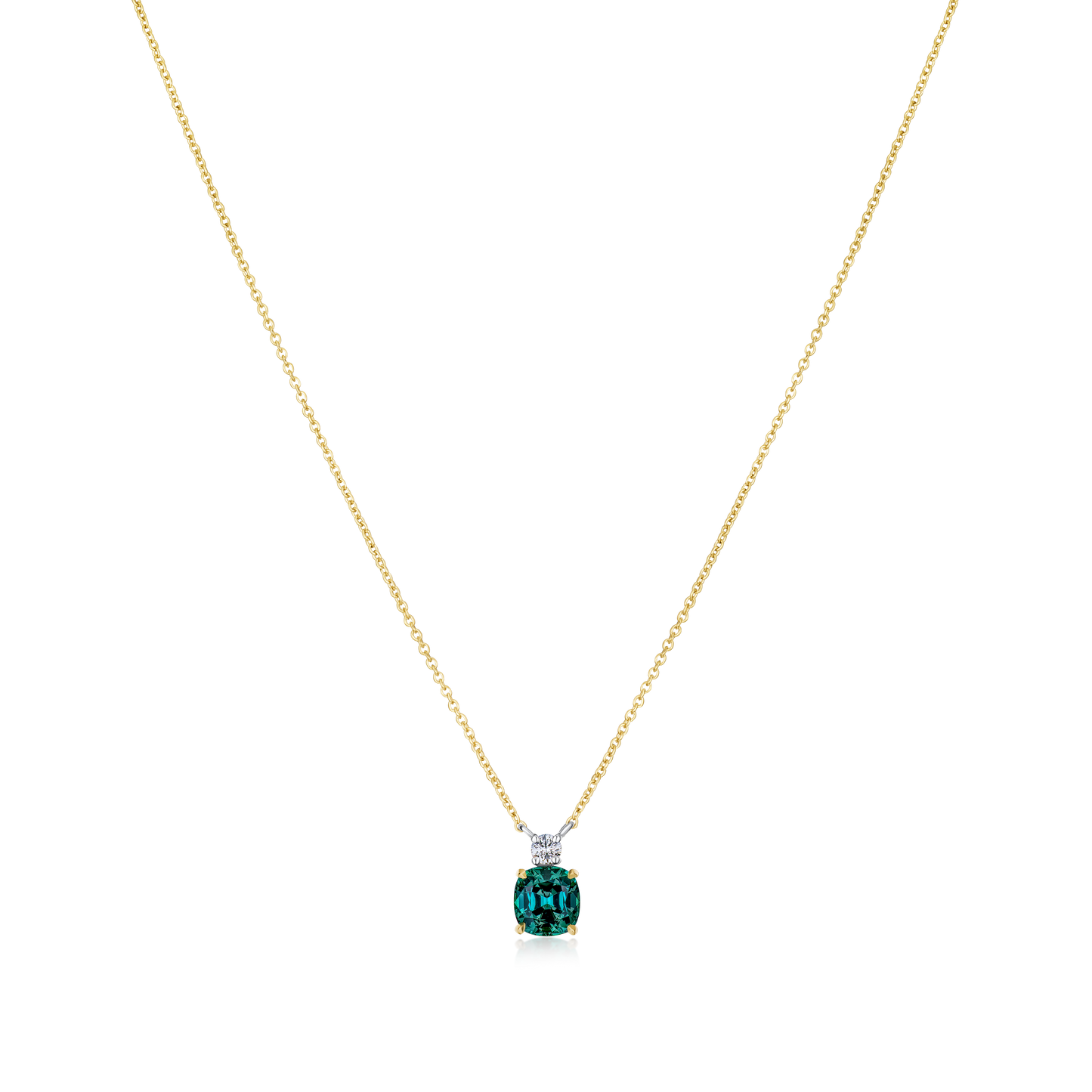 1.20ct Lagoon Tourmaline and Diamond Pendant