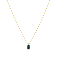 1.20ct Lagoon Tourmaline and Diamond Pendant