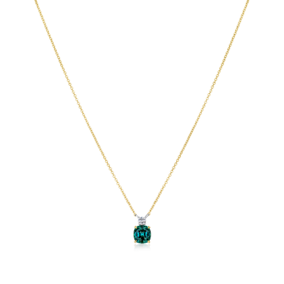 1.20ct Lagoon Tourmaline and Diamond Pendant