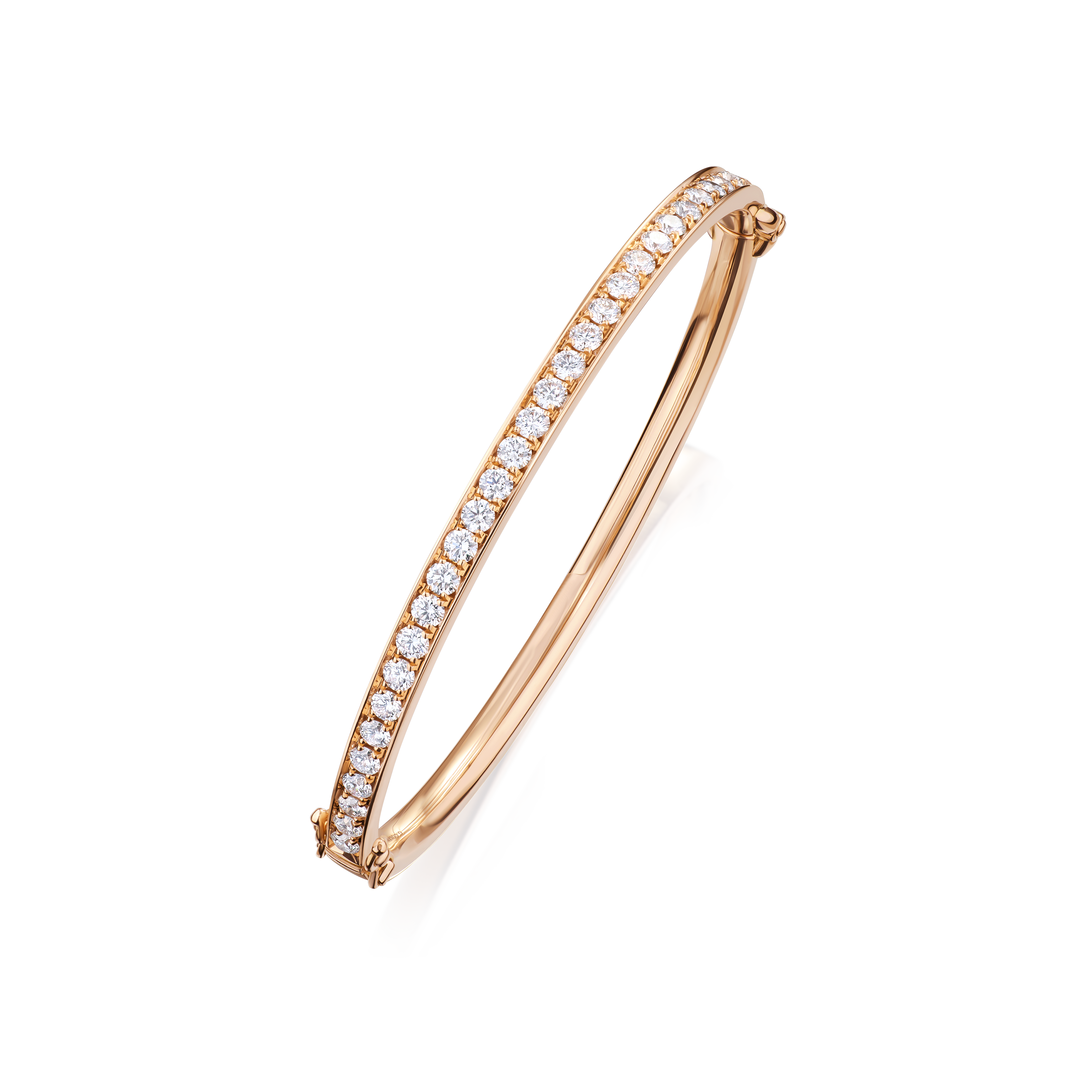 Skyline 18ct Rose Gold Diamond Bangle 3mm