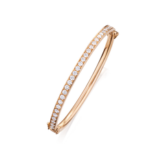Skyline 18ct Rose Gold Diamond Bangle 3mm