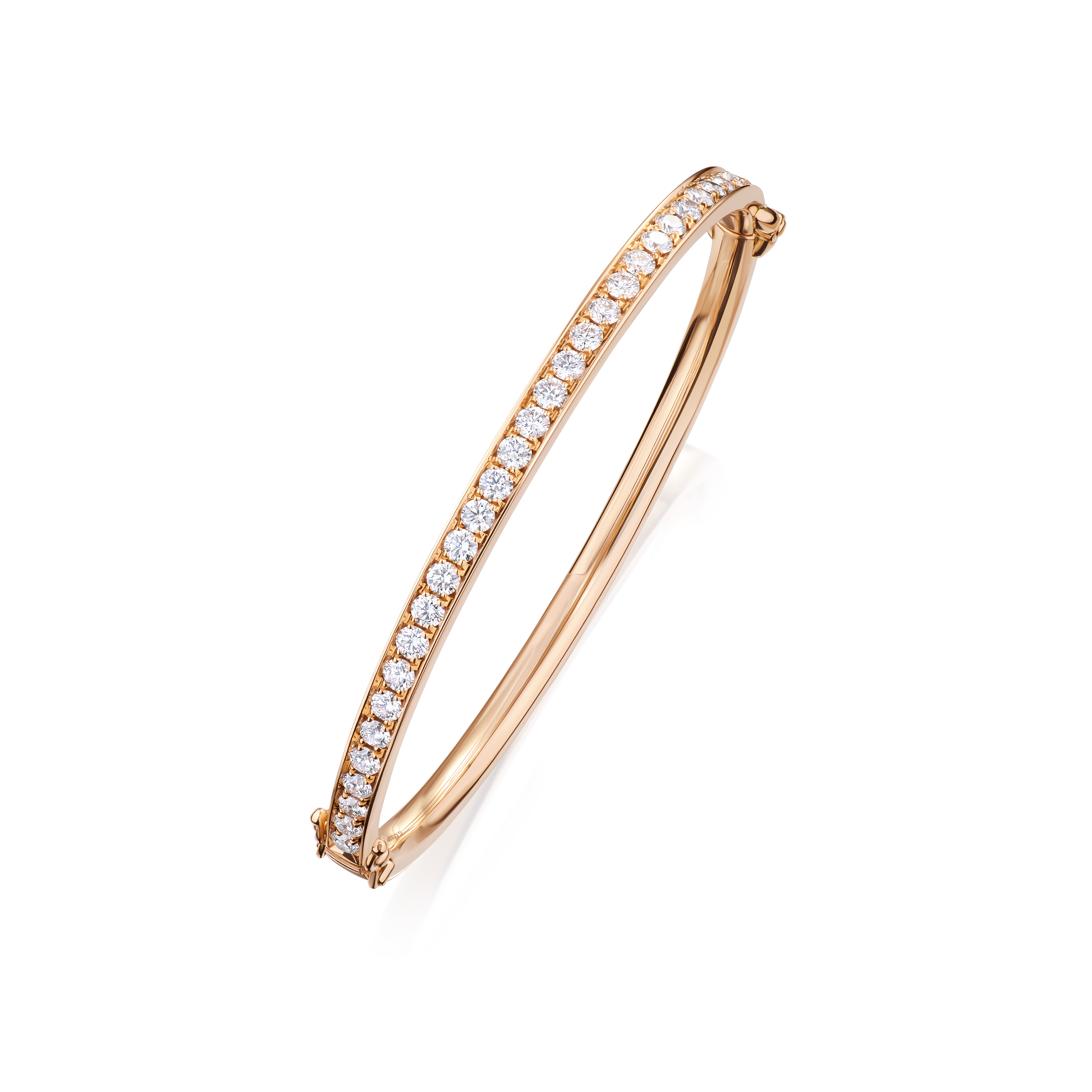Skyline 18ct Rose Gold Diamond Bangle 3mm