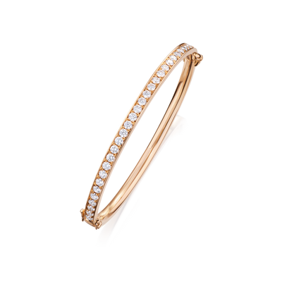 Skyline 18ct Rose Gold Diamond Bangle 3mm