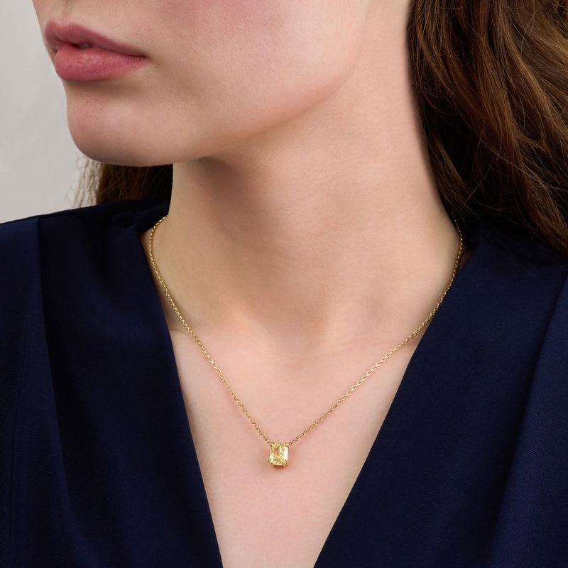 2.33ct Cushion Cut Yellow Diamond Pendant