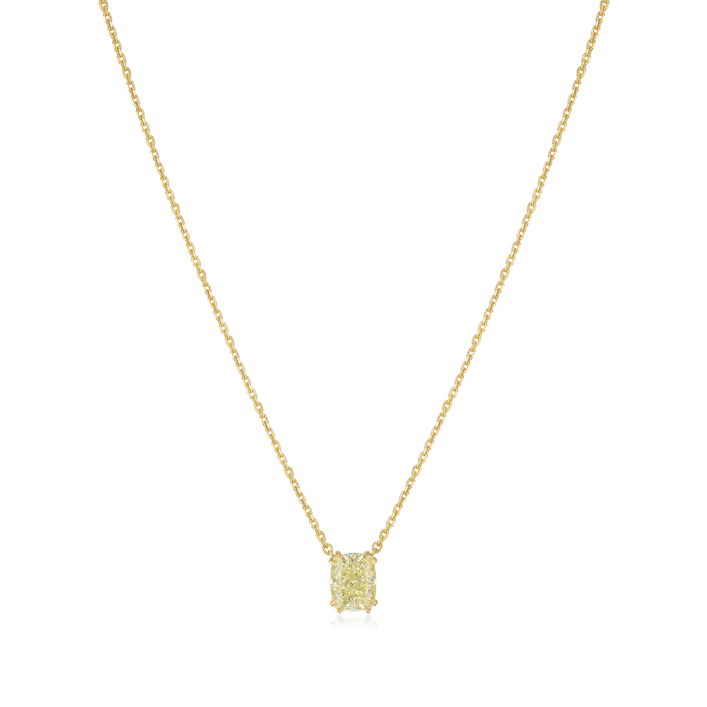 2.33ct Cushion Cut Yellow Diamond Pendant