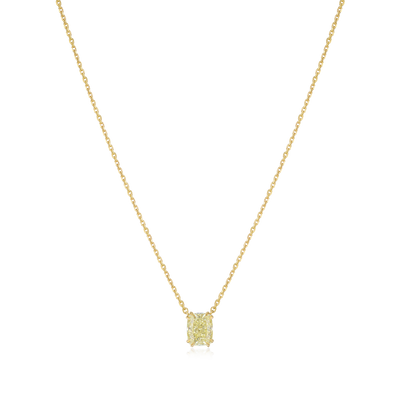 2.33ct Cushion Cut Yellow Diamond Pendant